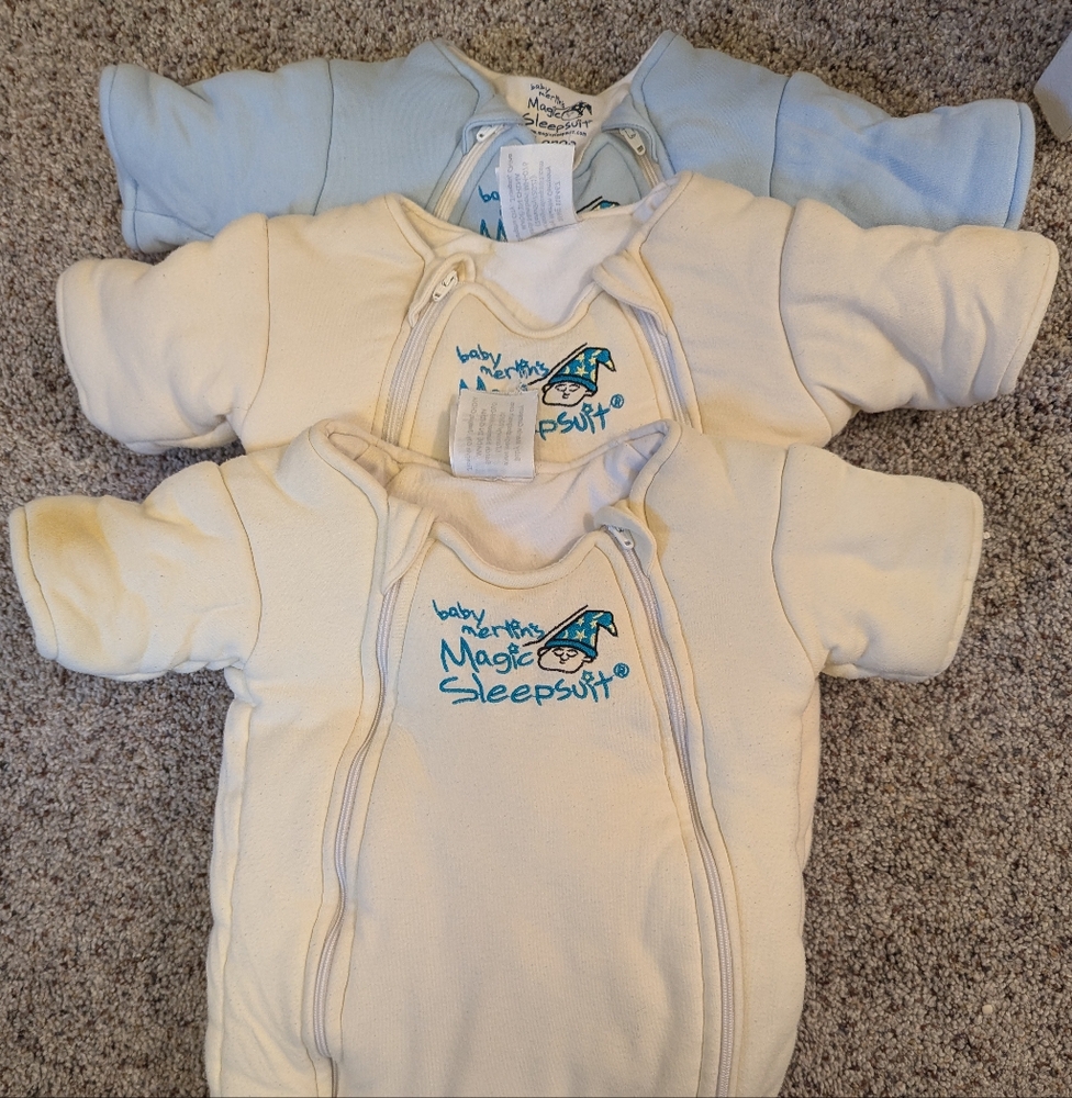 Baby Merlin's Magic Sleepsuit Set - Blue and Cream